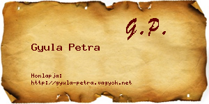 Gyula Petra névjegykártya